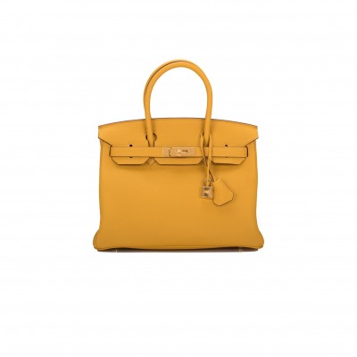 HERMÈS JAUNE AMBRE TOGO BIRKIN 30 GOLD HARDWARE 265380 (30*22*16cm)